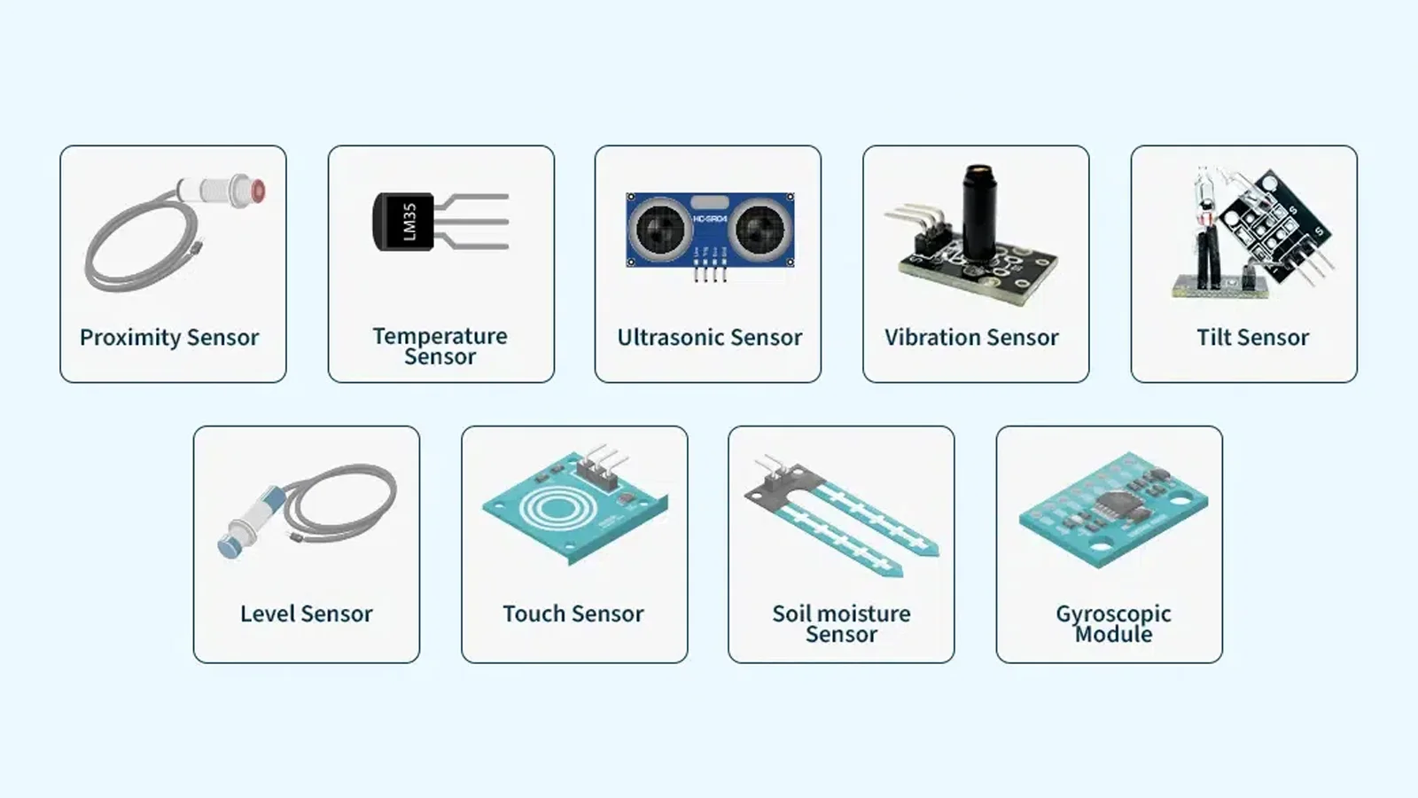 What are the common types of sensors?