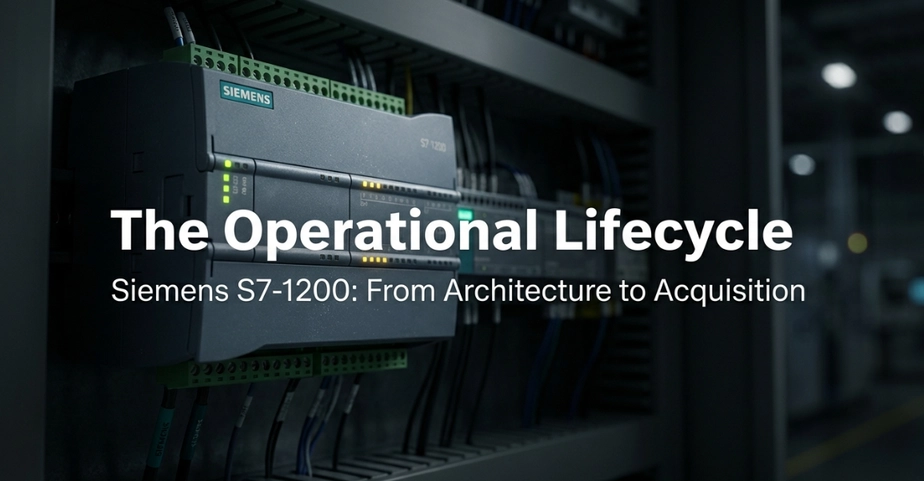 A Siemens S7-1200 PLC in a control cabinet for siemens industrial automation lifecycle management.