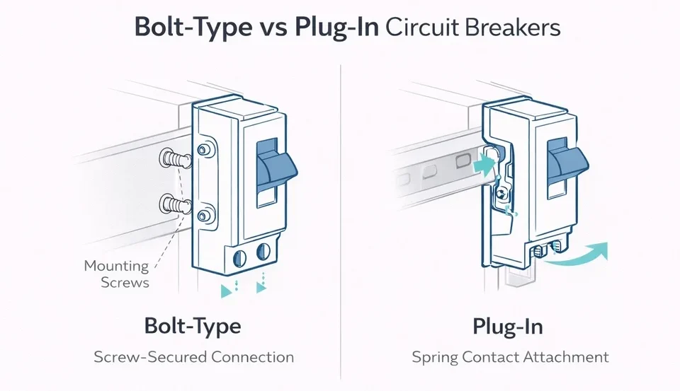 Bolt-on vs Plug-in Circuit Breaker Installation Comparison