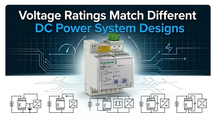Schneider Electric DC voltage monitoring relay for various power designs.