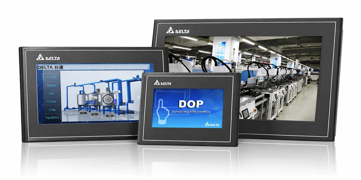 Delta HMI panels providing stable and cost-efficient performance for continuous industrial operations and standard machine automation.