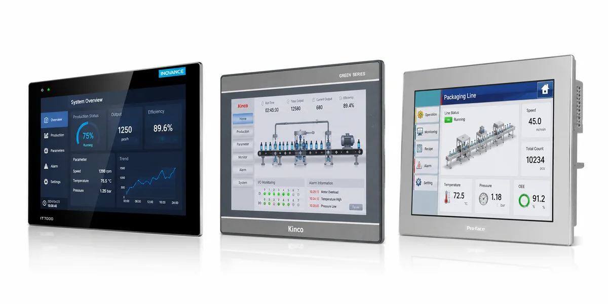 Cost-effective Asian HMI panel manufacturers like Inovance and Kinco, offering capable hardware and flexible integration for mixed automation systems.