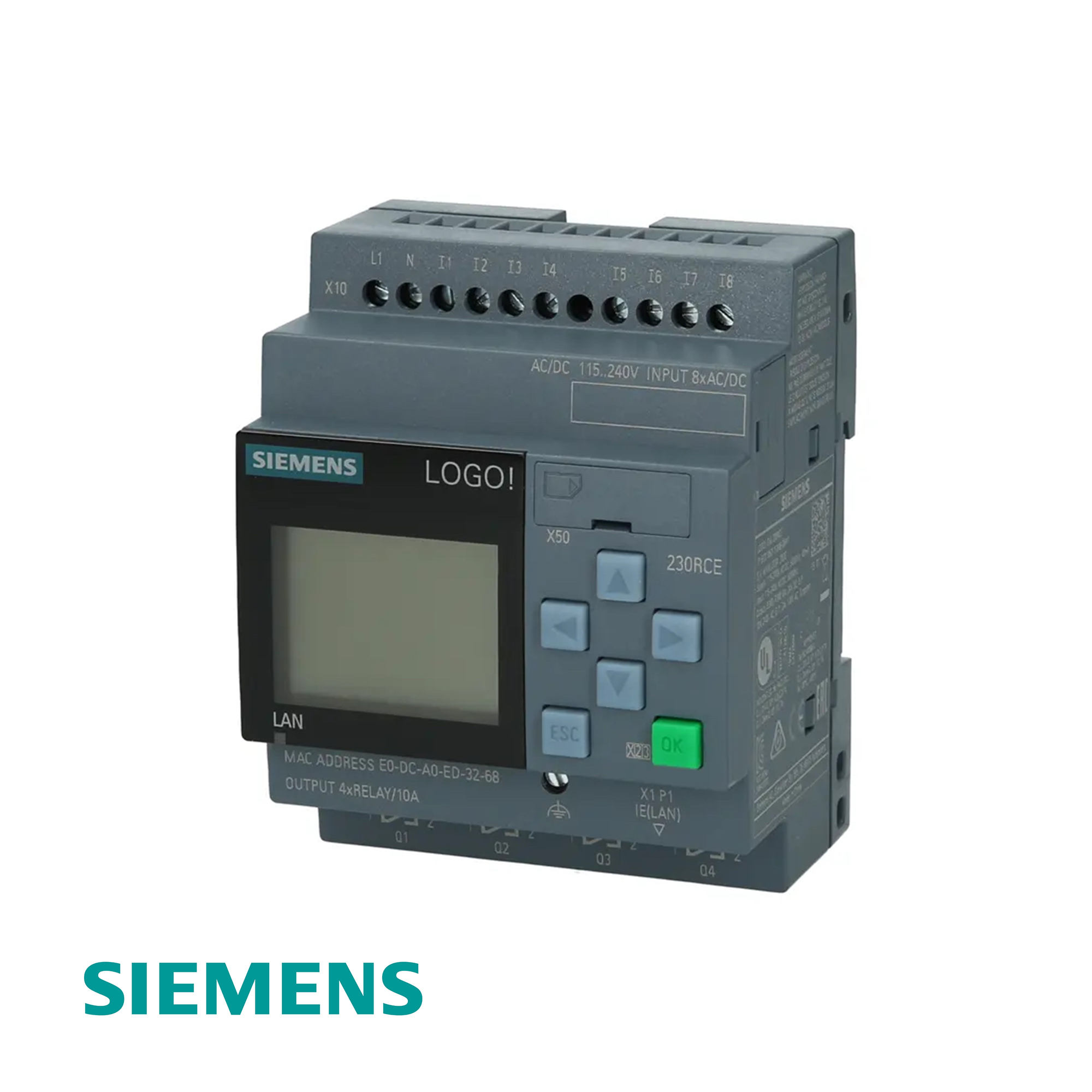 Siemens LOGO! 230RCE 6ED1052-1FB08-0BA2 Modul Logik 115/230V AC 8DI 4 Output Relay Ethernet