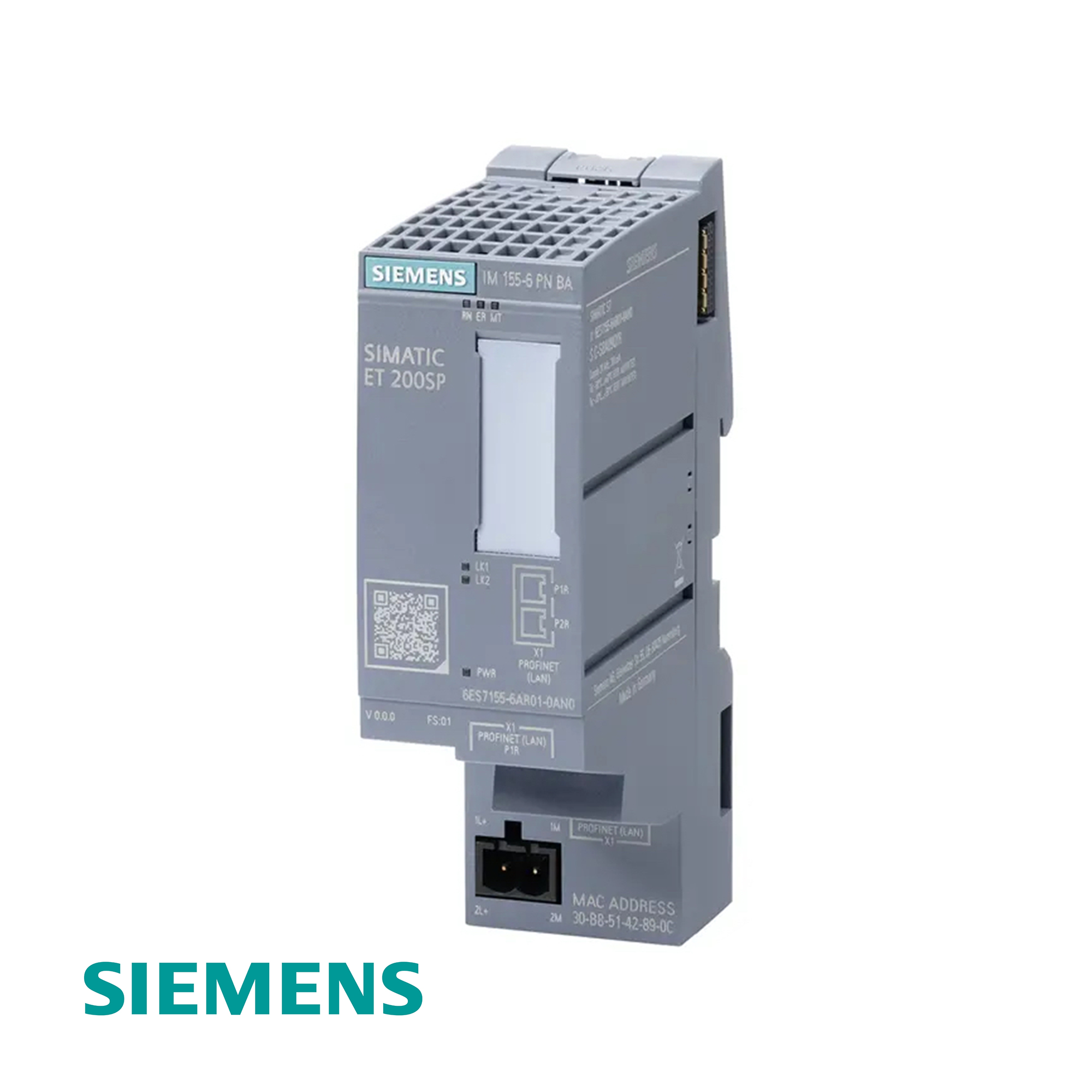 Siemens SIMATIC ET 200SP IM 155-6 PN Basic 6ES7155-6AR01-0AN0 PROFINET Interface Module 24V DC 2x RJ45