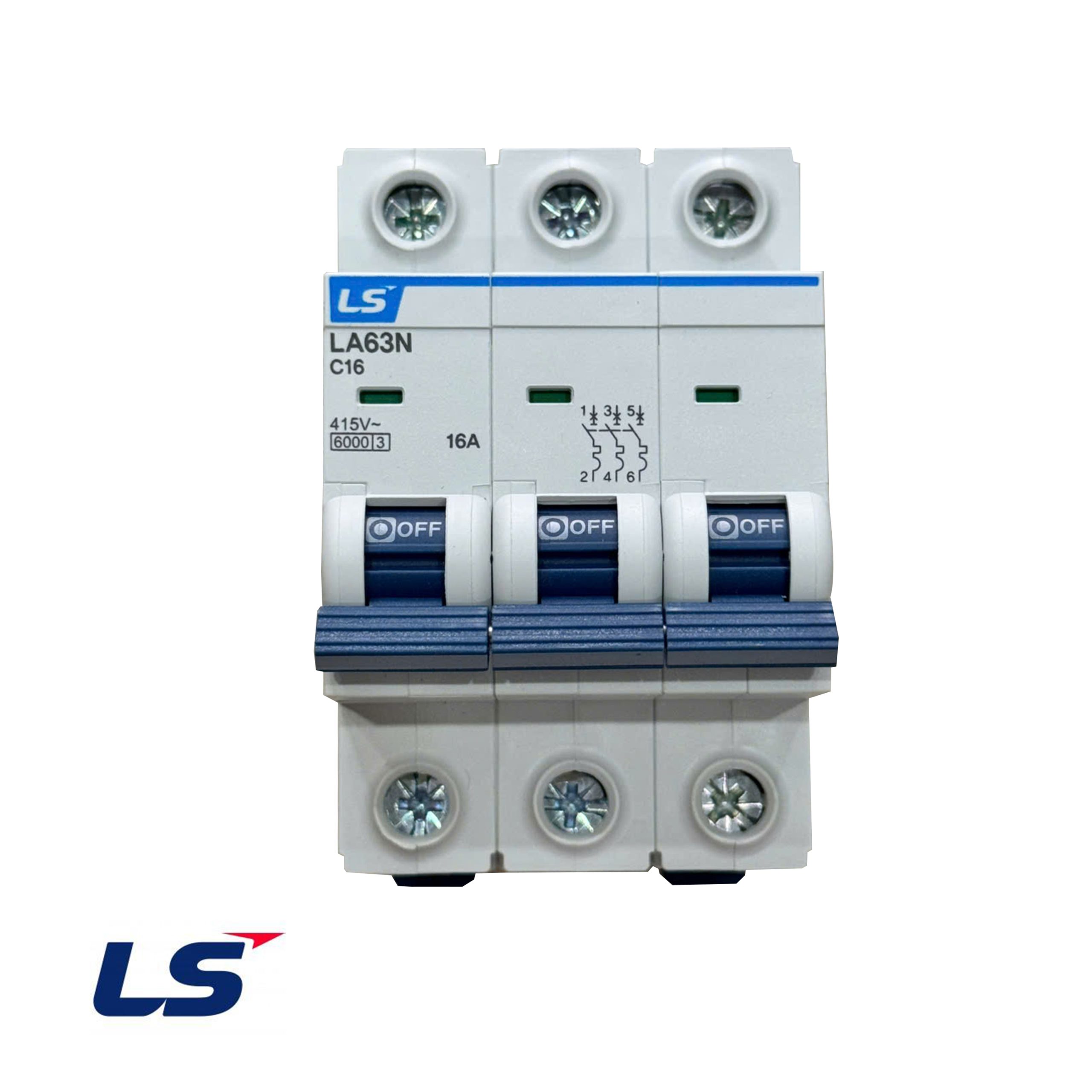 Pemutus Litar Mini LS LA63N 3P C16 16A Lengkung C 6kA