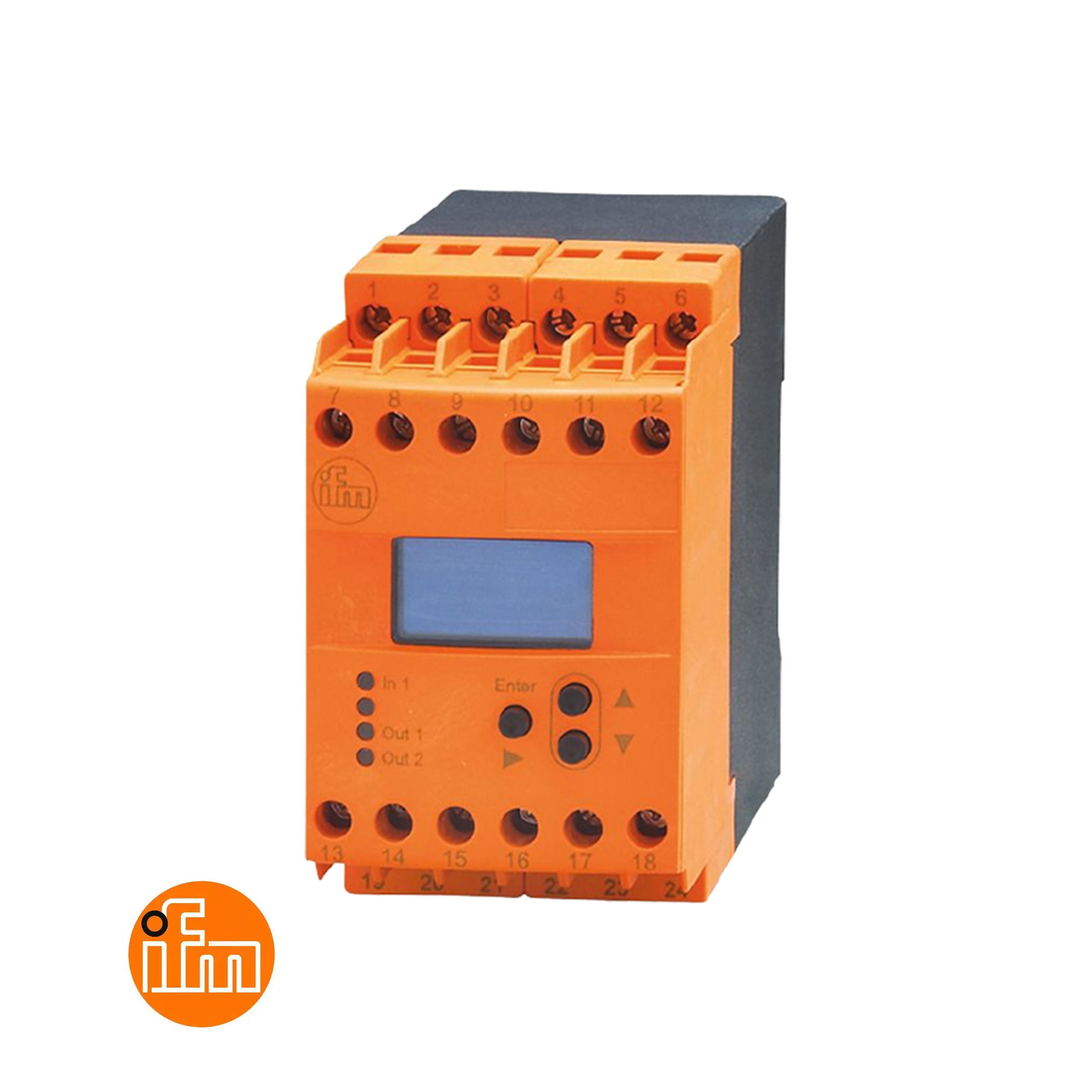 Unidade de avaliação de monitoramento de velocidade ifm DD2503 0,1-1000Hz 110-240V AC / 27V DC Trilho DIN