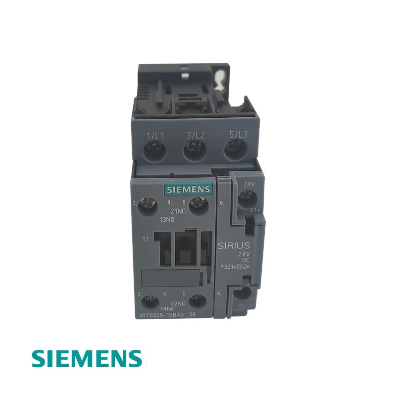 Siemens 3RT6028-1BB40 SIRIUS 3-Pole Power Contactor 38A AC-3 18.5kW 400V 24V DC Coil 1NO+1NC Screw Terminal S0