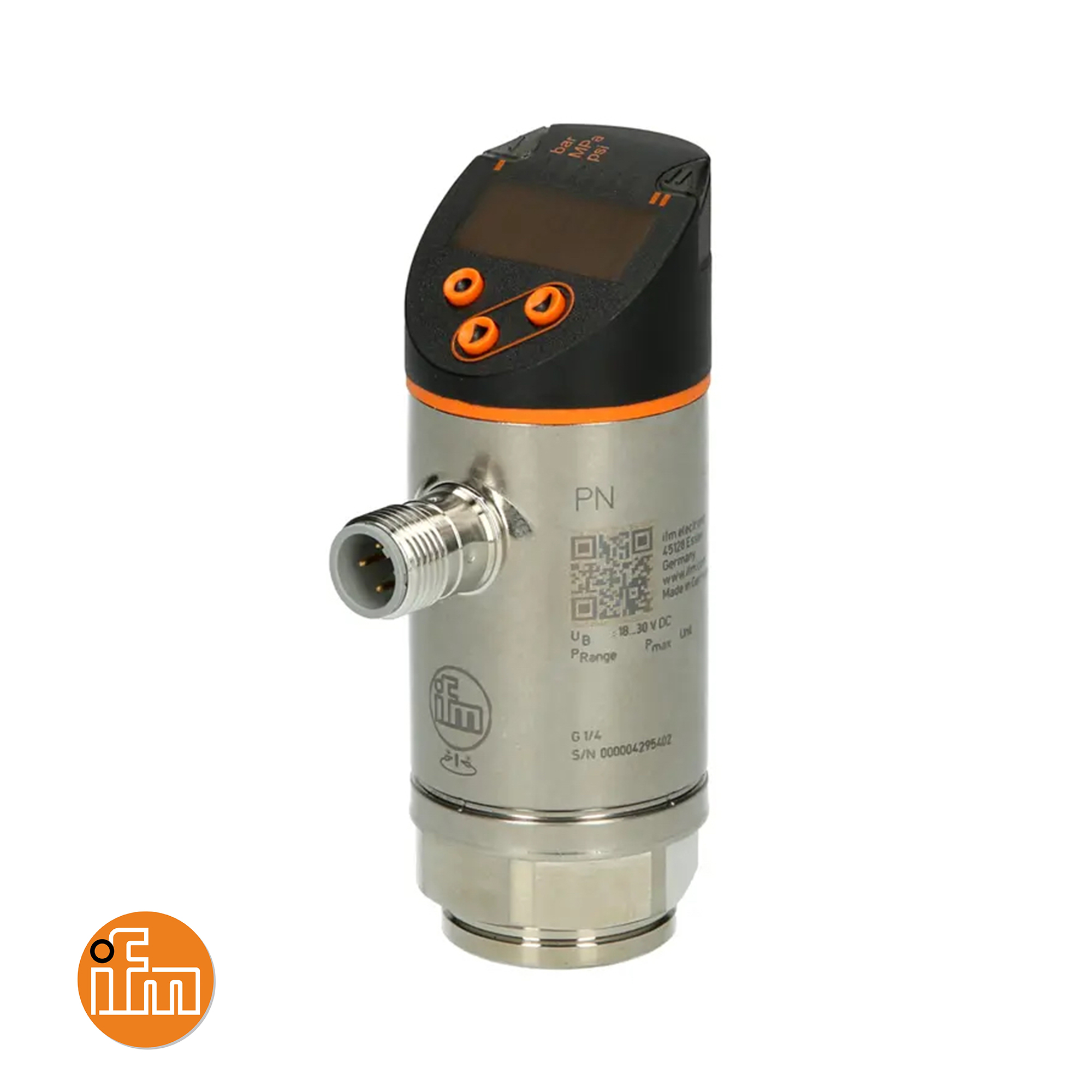 ifm electronic PN PN7092 Pressure Sensor 0 to 100 bar 2 PNP/NPN IO Link 18 to 30V DC G1/4