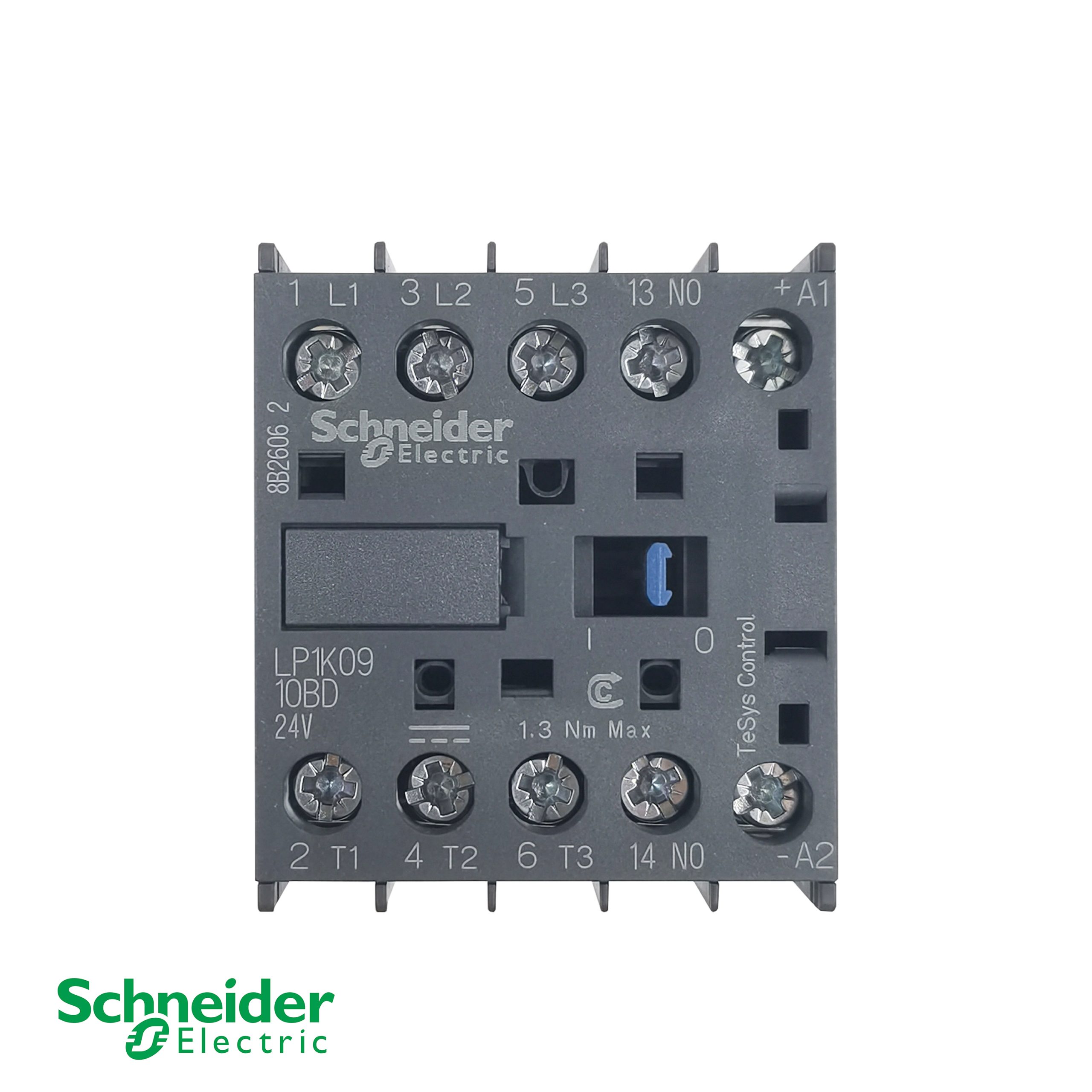 Schneider Electric LP1K0910BD Контактор TeSys K – 9А, 3‑полюсный, 4 кВт @ 400 В (AC‑3), катушка 24 В постоянного тока