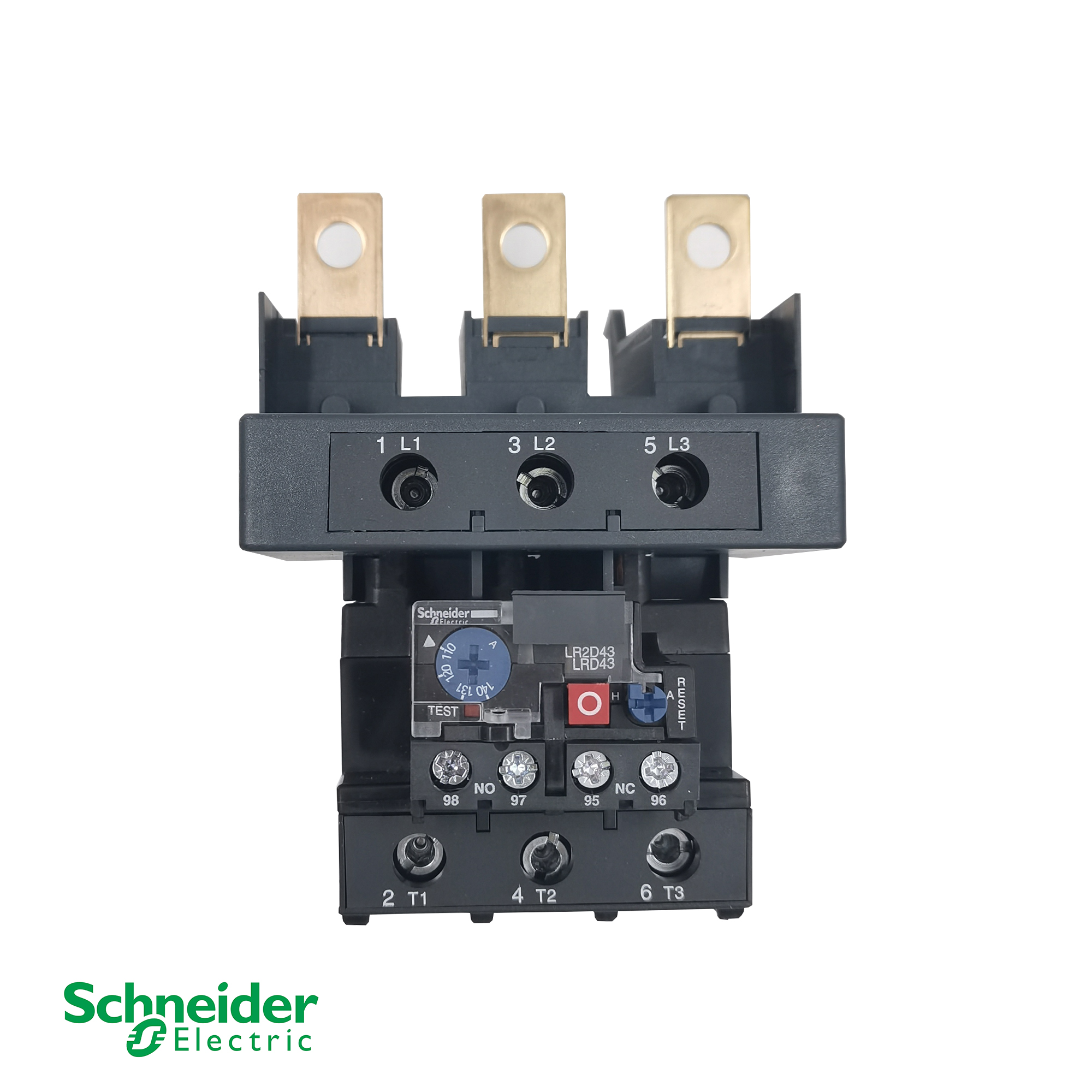 Schneider Electric LRD4369 TeSys Deca 熱過負荷リレー – 110…140A、クラス10A、400Vで75kW モーター保護