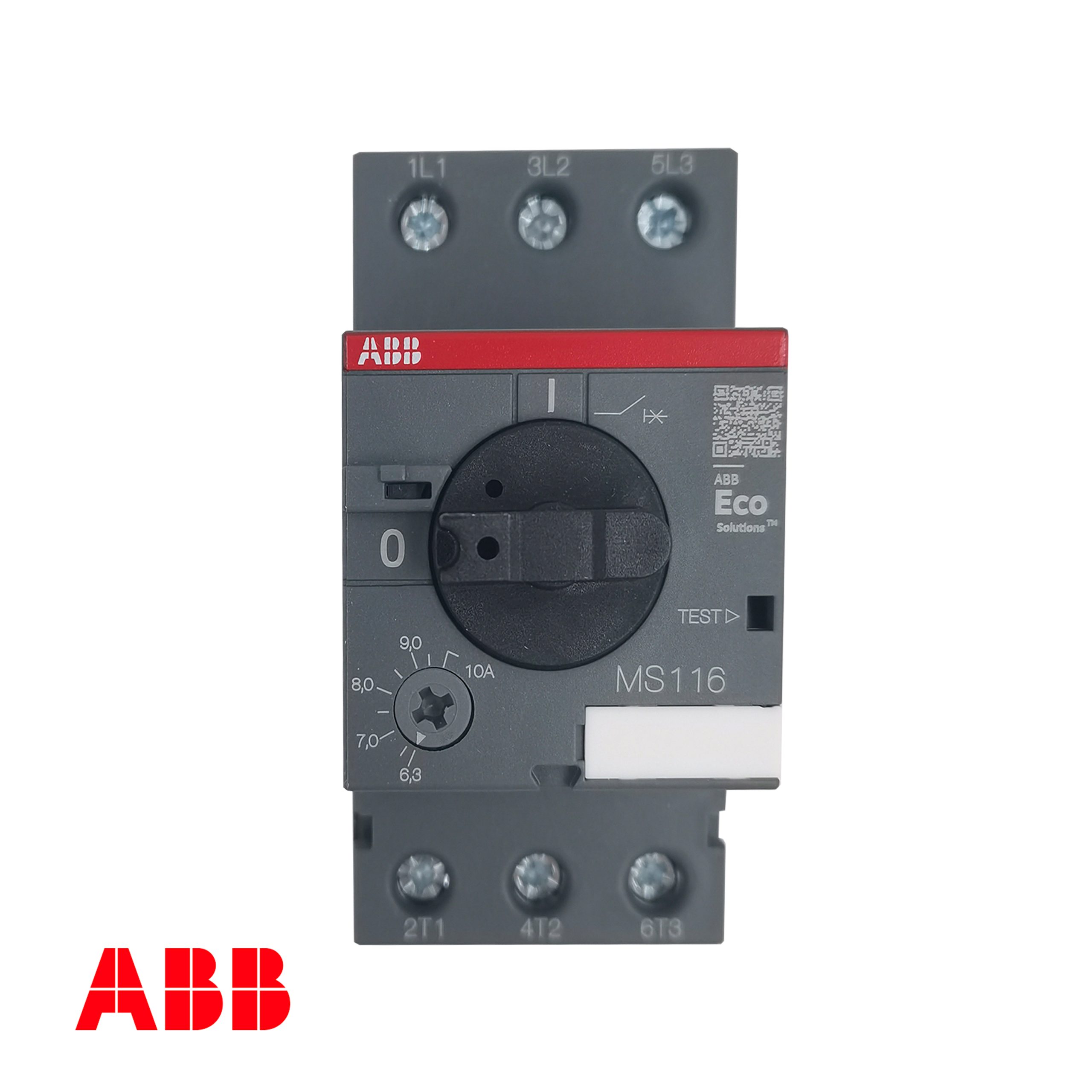 ABB MS116‑10 Manual Motor Starter – 10A, 3‑Pole, 4kW @ 400V (AC‑3), Class 10A, 45mm Width