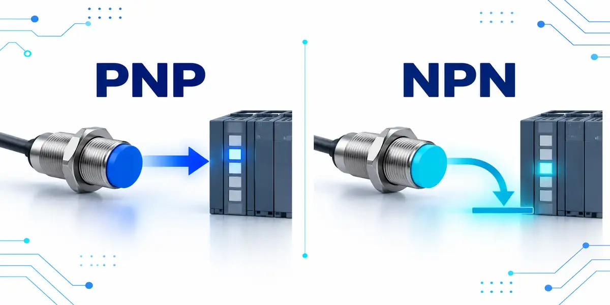 PNP vs NPN sensor output and PLC input comparison