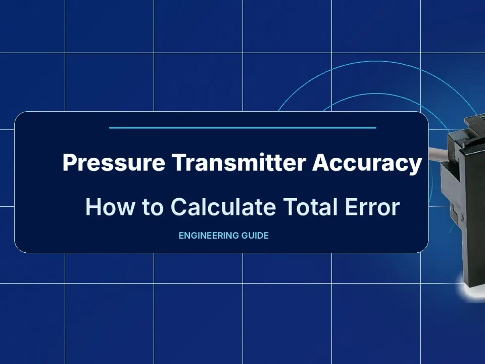 Digital pressure sensor with pressure transmitter accuracy calculation title